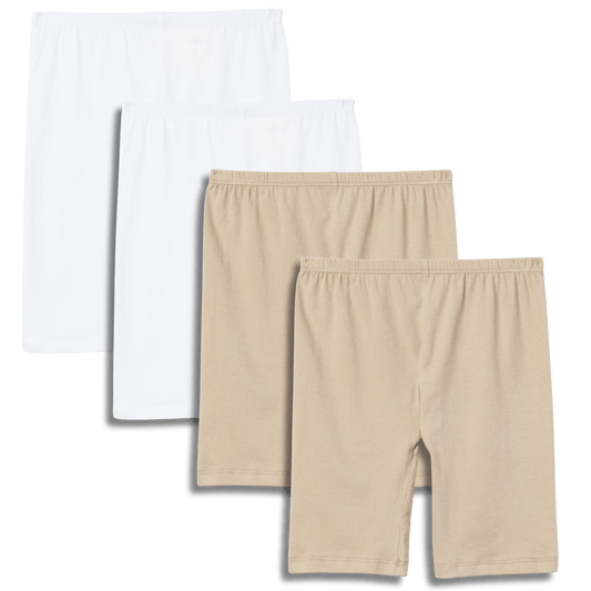 Inner Shorts (Pack of 4) | LB31 Ultra-Soft Girls' Super Combed Cotton & Lycra | Cycling Shorts | School Wear | Inner Shorts