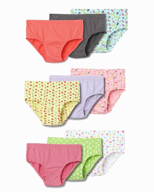 Girls Printed Inner Elastic Panty | COMBO MIX