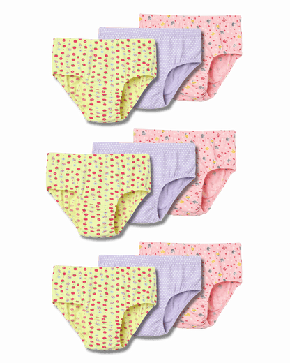 Girls Printed Inner Elastic Panty | COMBO 1