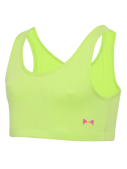 Lil Berry Girl's Sports Bra (Pack of 4) | Ultra-Soft Girls' Super Combed Cotton & Lycra | Sports Wear | Girl's Inner Wear | Stretchable & Comfortable LB21