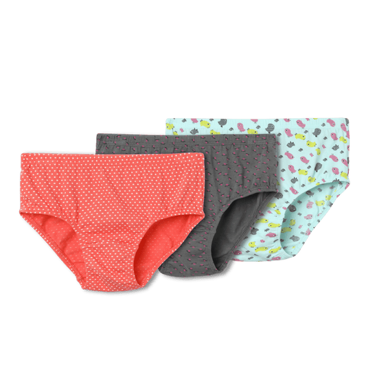 Girls Printed Inner Elastic Panty | COMBO 3