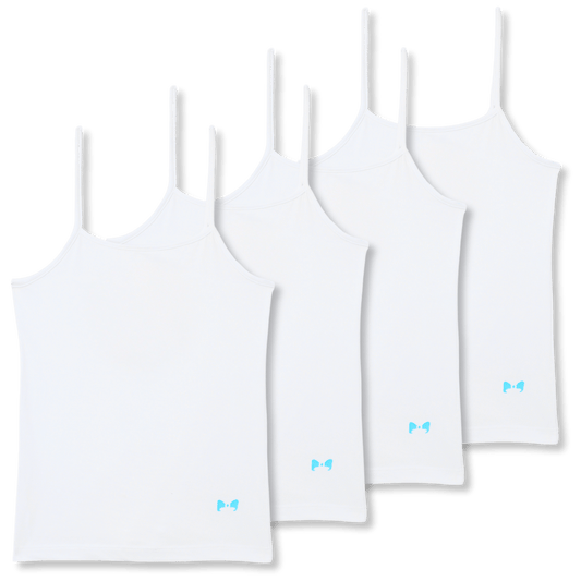 Girl's Slip | White (Pack of 4)